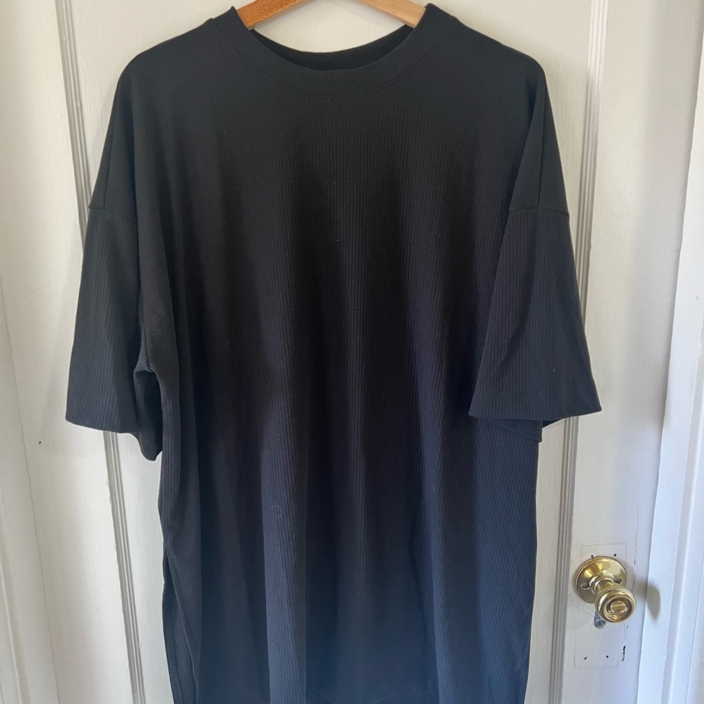 Dressed in LALA ribbed playsuit in black - TOP ONLY - SIZE XL
